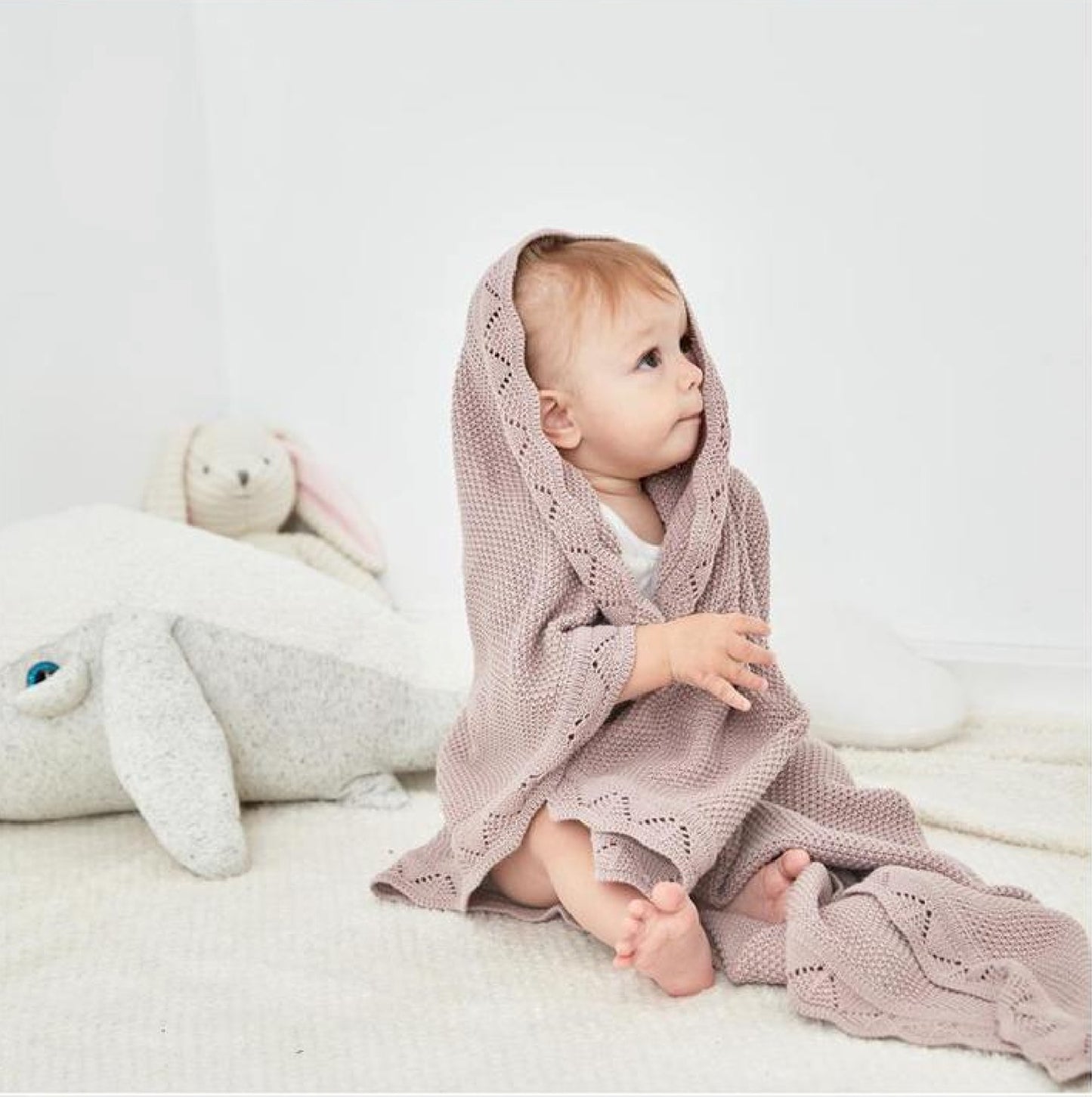 SnuggleBug Knitted Baby Blanket