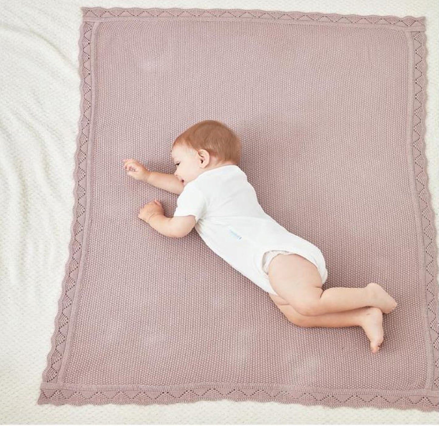 SnuggleBug Knitted Baby Blanket